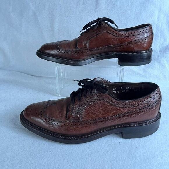 Allen Edmonds Shoes Mens 10A Brown Leather Longwingtip Brogue MacNeil Oxfords main image 11